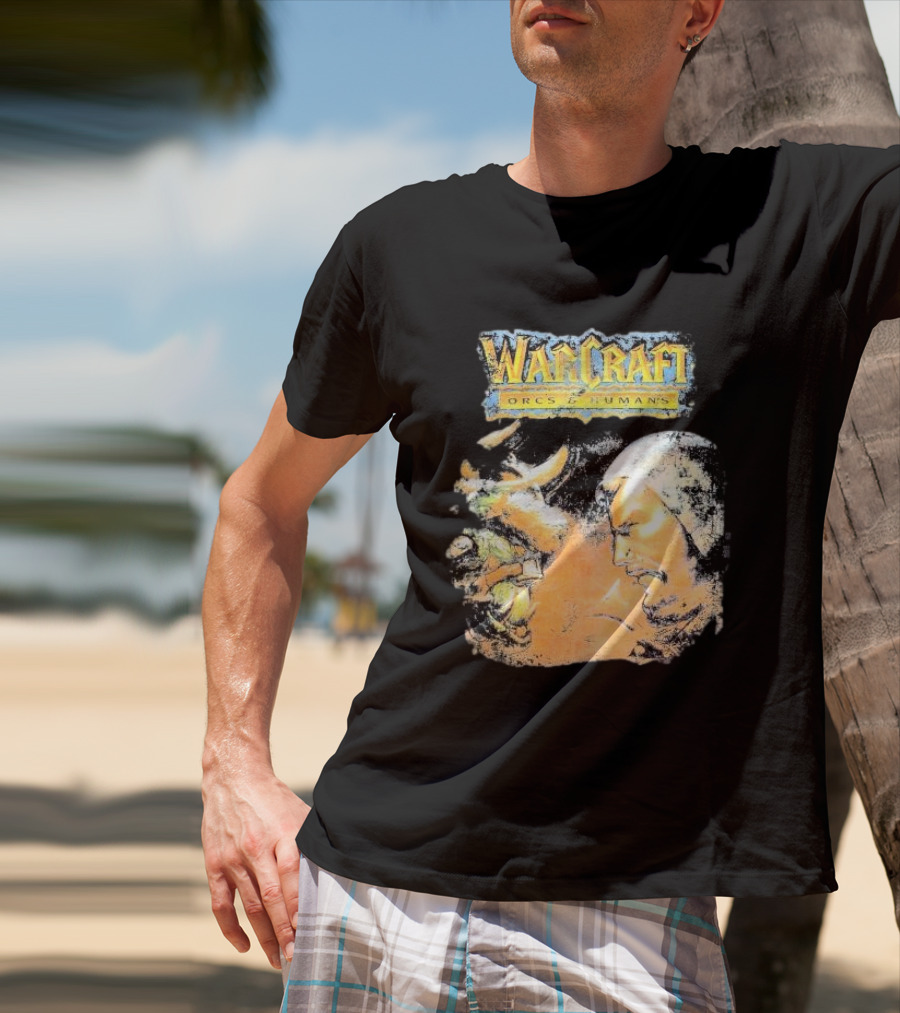 Warcraft Orcs And Humans Showdown Fantasy Battle Grey T-Shirt