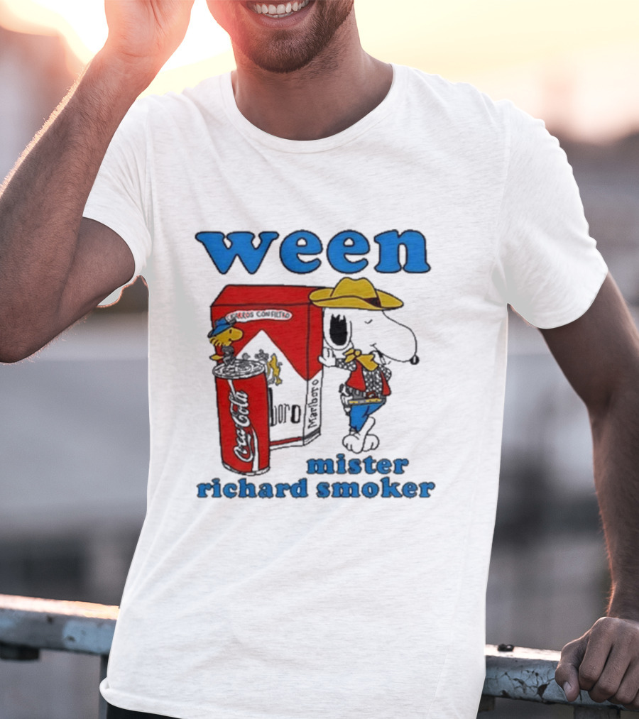 Ween Mister Richard Smoker Snoopy Coca-Cola Marlboro T-Shirt