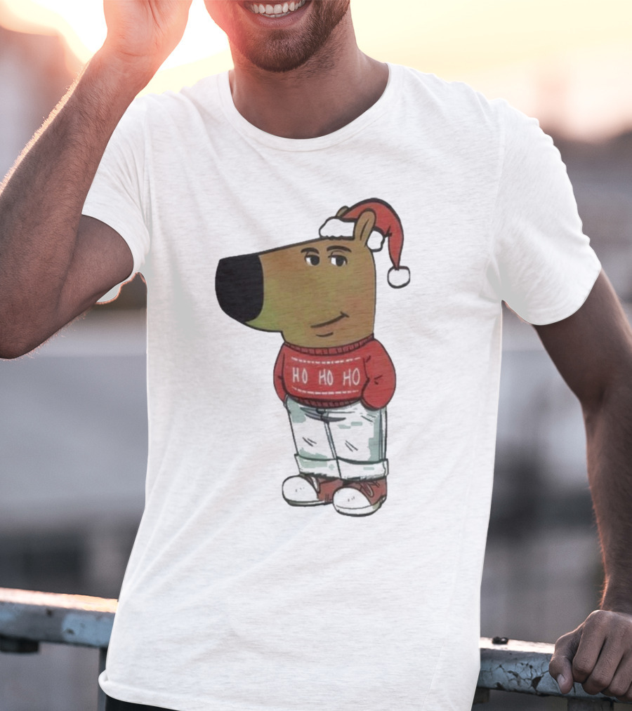 Ho Ho Ho Chill Guy Dog Christmas T-Shirt