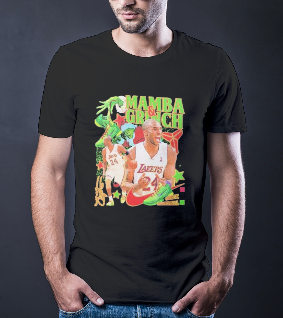 Mamba And Grinch Stole Christmas Kobe Bryant Lakers T-Shirt