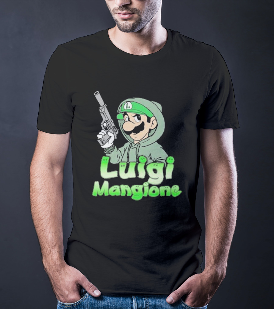 Luigi Mangione Hoodie Gun Character Mashup T-Shirt