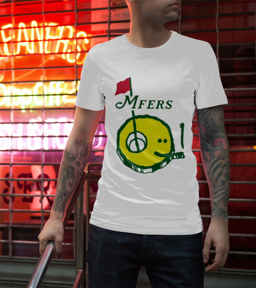Mfers Sartosh Pitito Golf Flag Yellow Face T-Shirt
