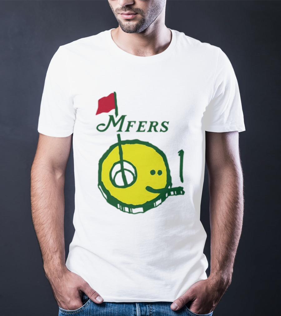 Mfers Sartosh Pitito Golf Flag Yellow Face T-Shirt