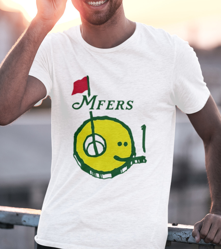 Mfers Sartosh Pitito Golf Flag Yellow Face T-Shirt