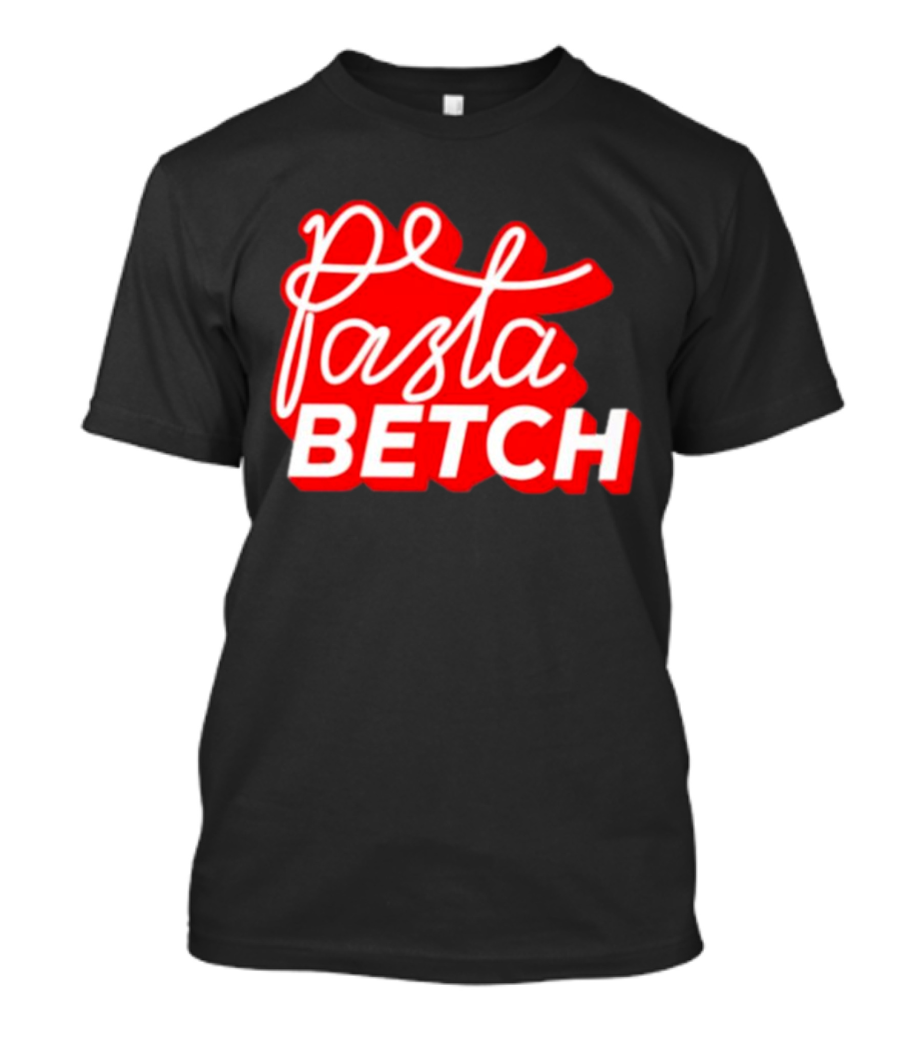 ITSQCP Pasta Betch Red And White Bold Script T-Shirt