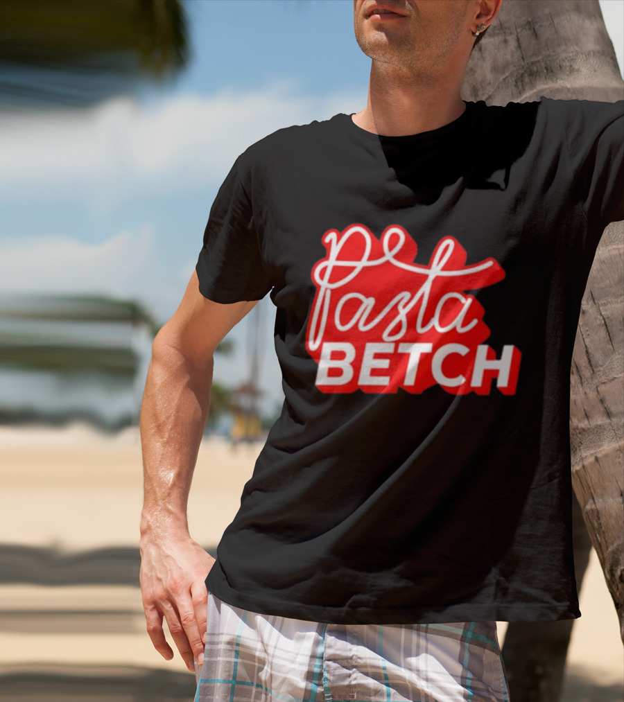 ITSQCP Pasta Betch Red And White Bold Script T-Shirt