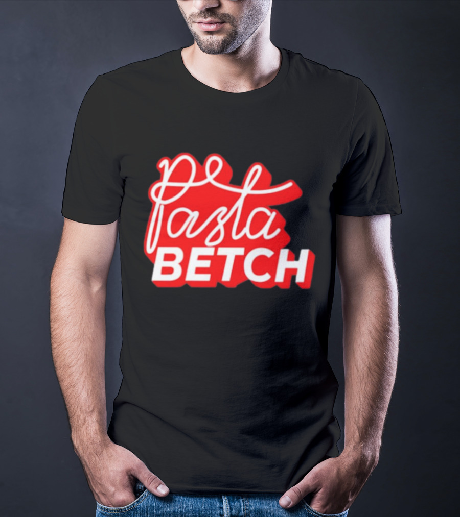 ITSQCP Pasta Betch Red And White Bold Script T-Shirt