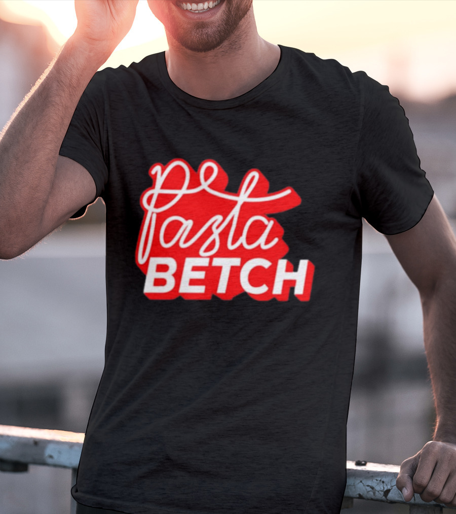 ITSQCP Pasta Betch Red And White Bold Script T-Shirt
