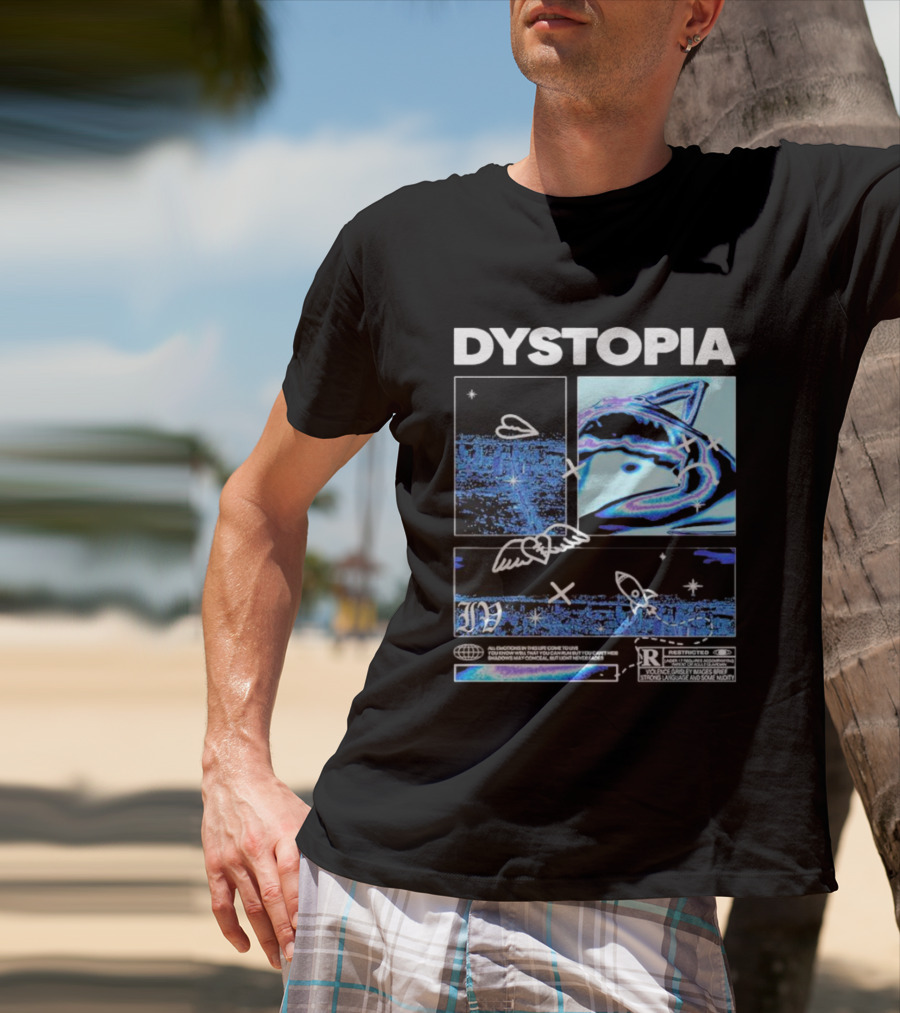 Dystopia Ivoxygen All Emotions In Ties Life Come To Live Shadows May Conceal But Light Never Fades Restricted T-Shirt