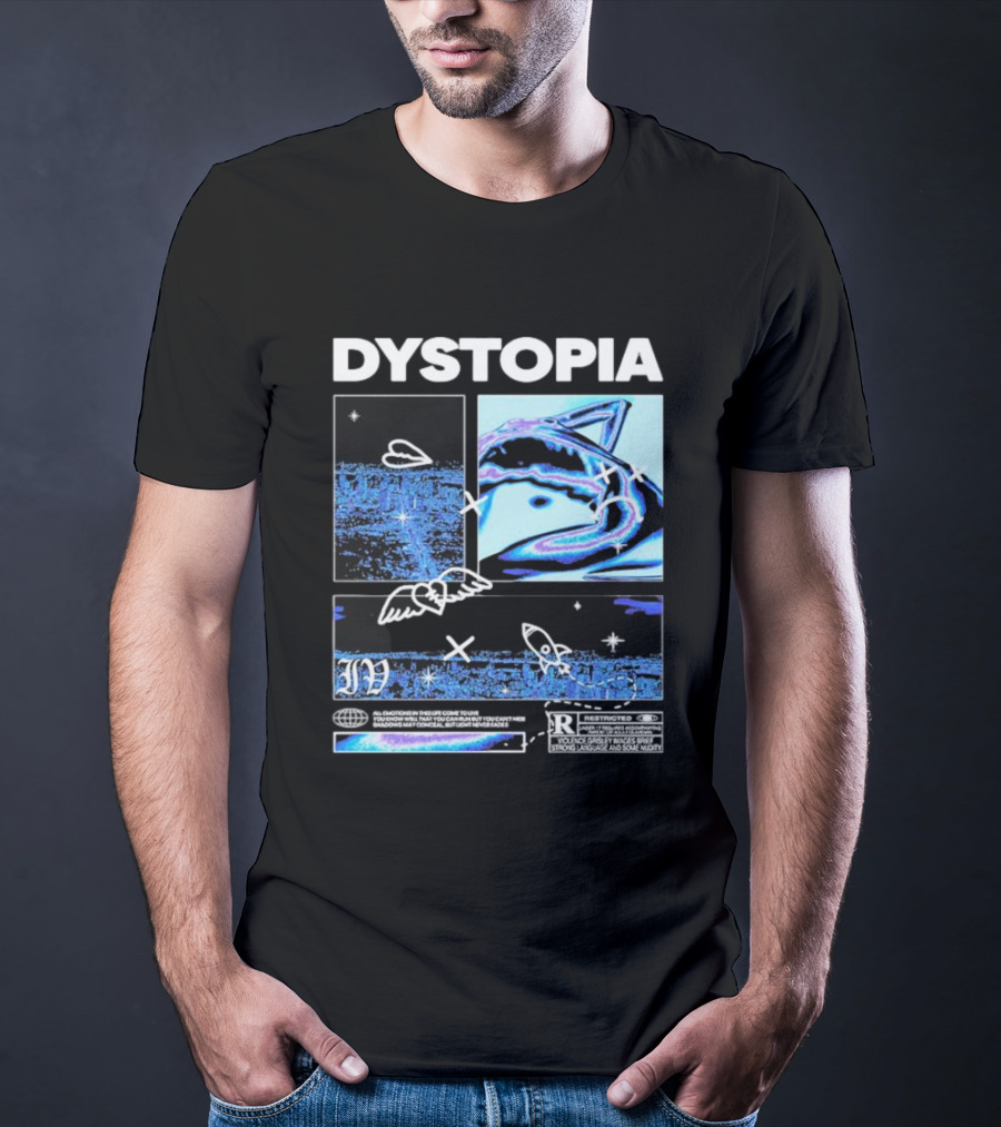 Dystopia Ivoxygen All Emotions In Ties Life Come To Live Shadows May Conceal But Light Never Fades Restricted T-Shirt