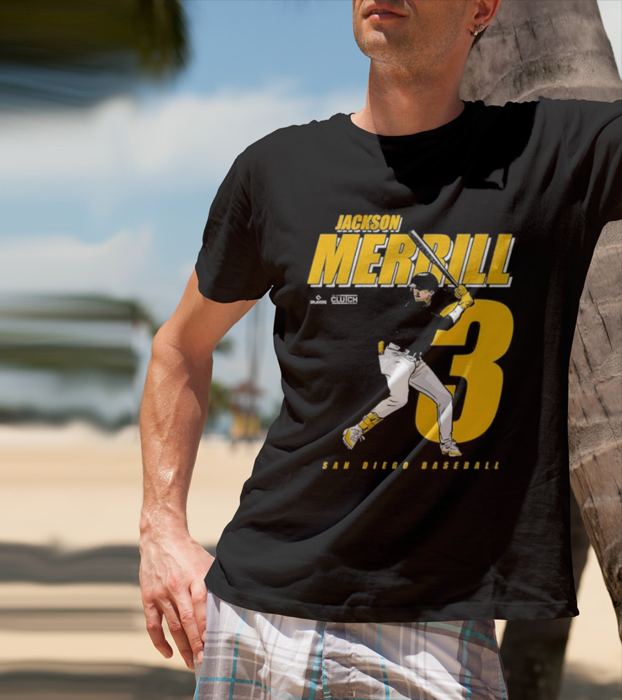 Jackson Merrill 3 San Diego Baseball Clutch Players T-Shirt