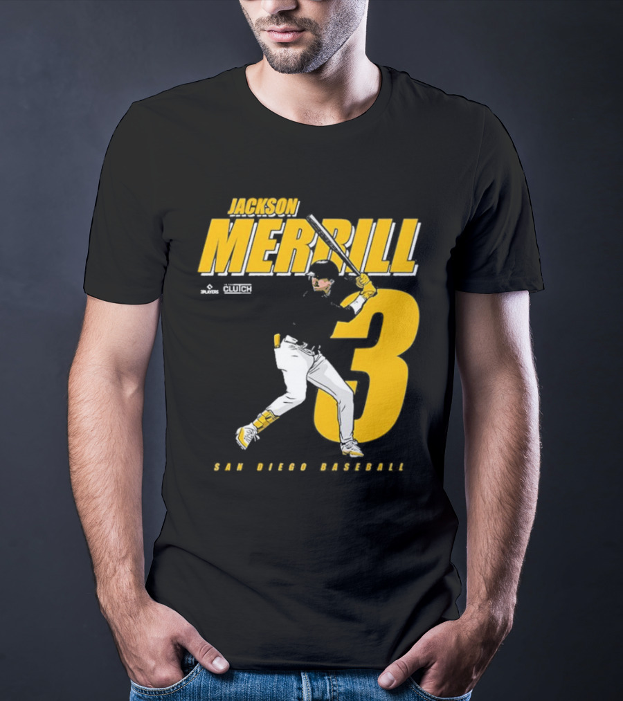 Jackson Merrill 3 San Diego Baseball Clutch Players T-Shirt