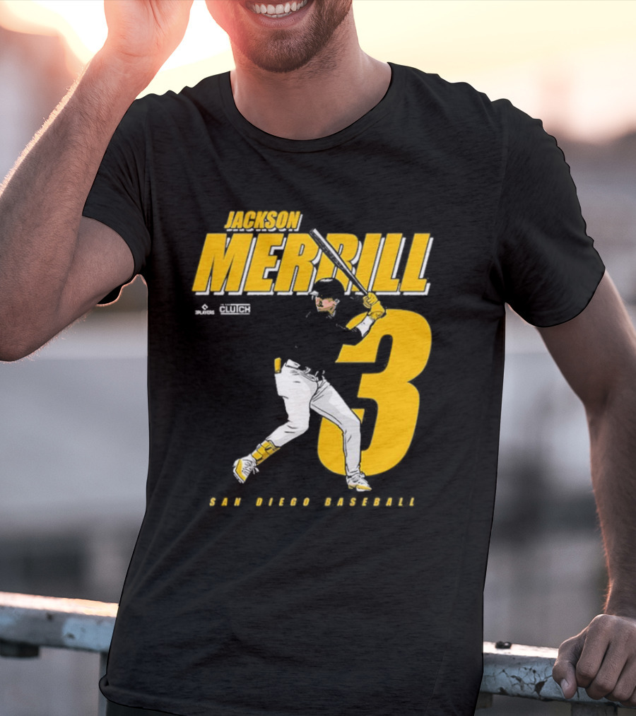 Jackson Merrill 3 San Diego Baseball Clutch Players T-Shirt