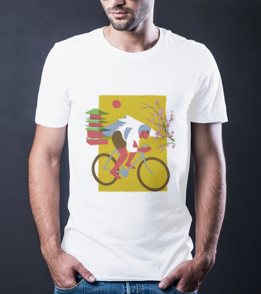 Cdawgva Cycling Pagoda Sakura Japan T-Shirt