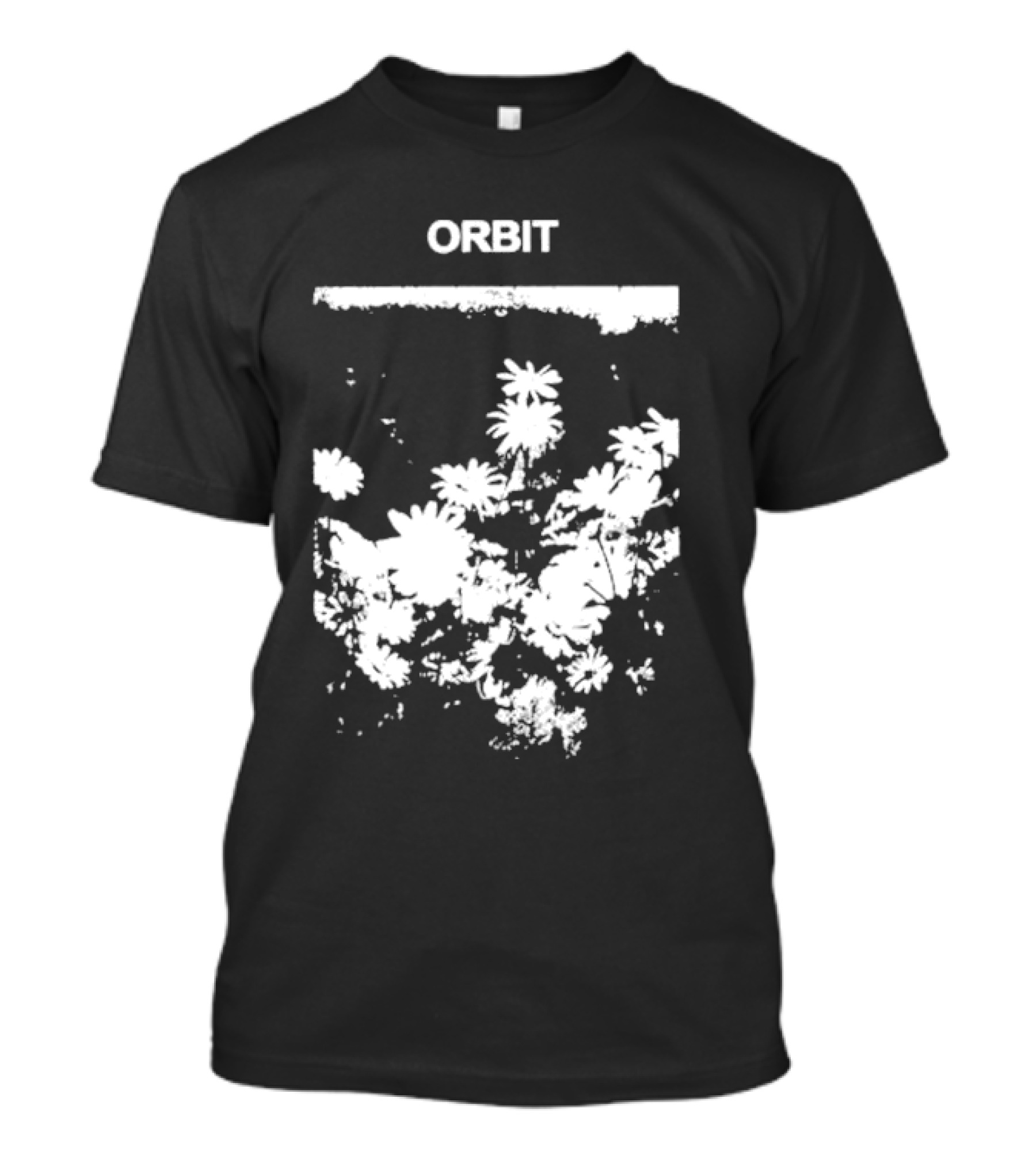 Orbit Flowers White Silhouettes T-Shirt