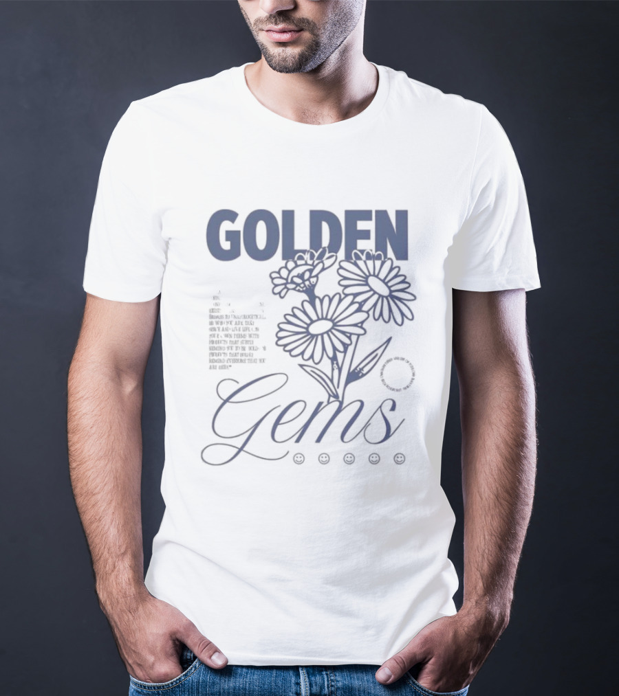Golden Gems Smiley Daisy Manifesto T-Shirt