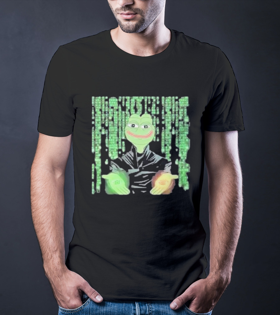 Pepe Matrix Code With Green Red Pill Aesthetic T-Shirt