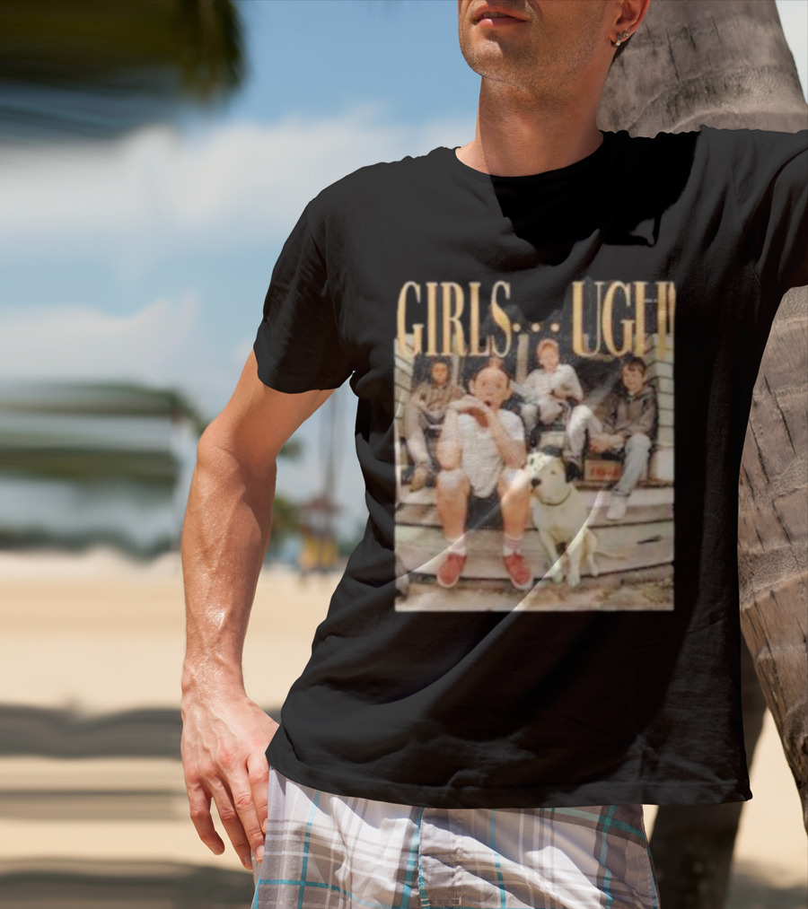 GIRLS UGH Thug Life Valentine Boys Sitting With Dog T-Shirt