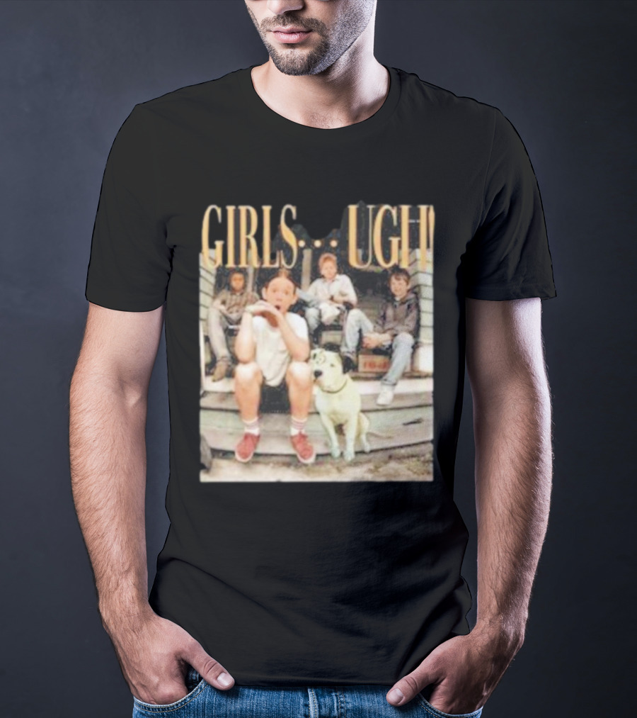 GIRLS UGH Thug Life Valentine Boys Sitting With Dog T-Shirt