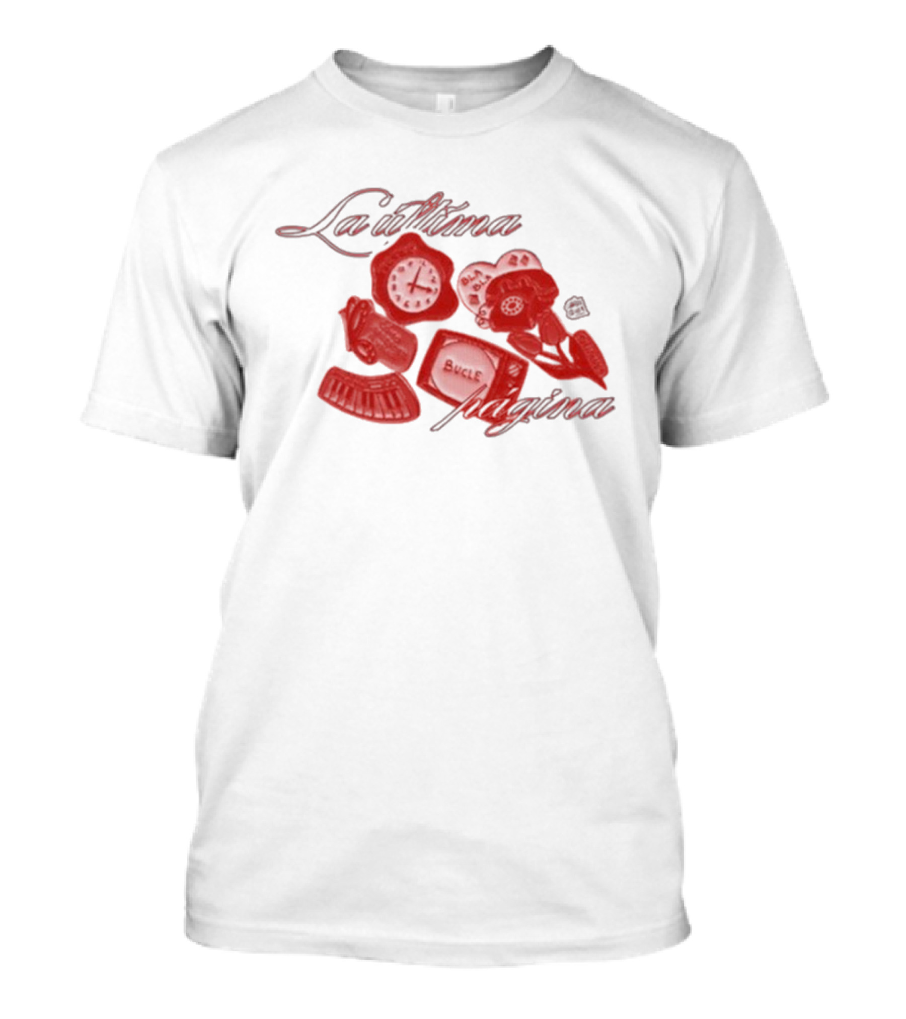 Chiara Oliver La Última Página Reloj Libro Vida Bucle Flor Esquema Rojo T-Shirt