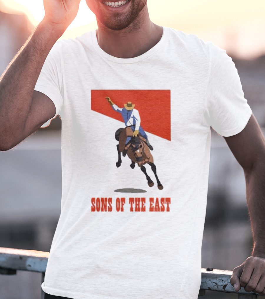 Sons Of The East Cowboy Riding Bucking Horse T-Shirt