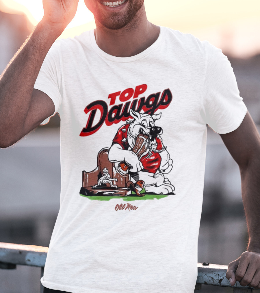 Top Dawgs Old Row Bulldog Eating Trophy Image T-Shirt