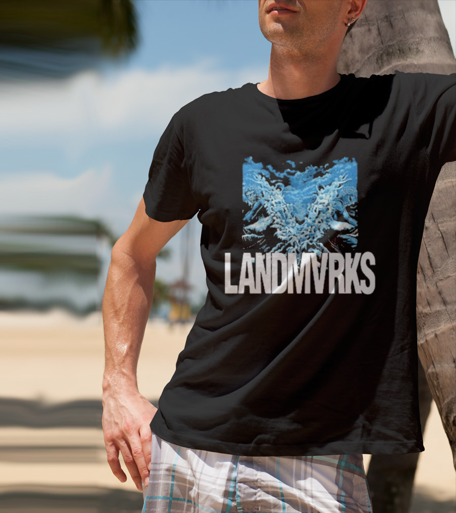 Landmvrks The Darkest Place I’ve Ever Been Album Cover Art Dual Blue Figures T-Shirt