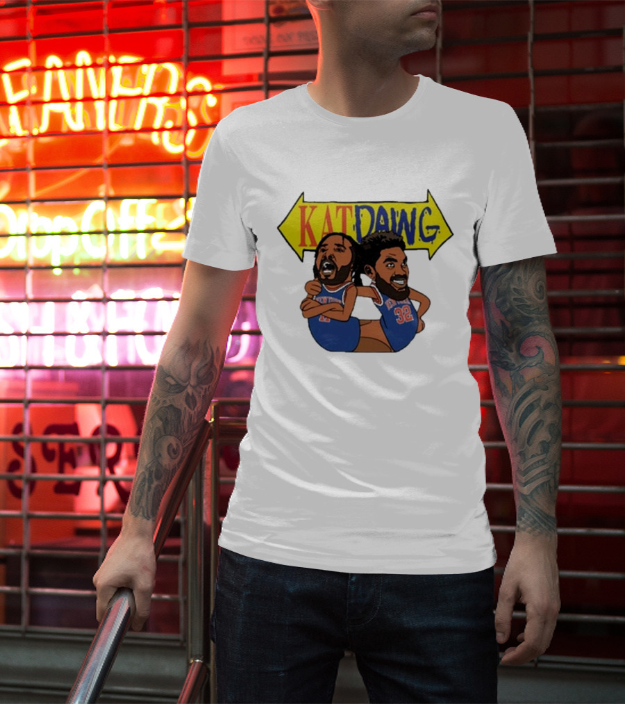Big Knick Energy Kat Dawg Basketball Cartoon Duo T-Shirt
