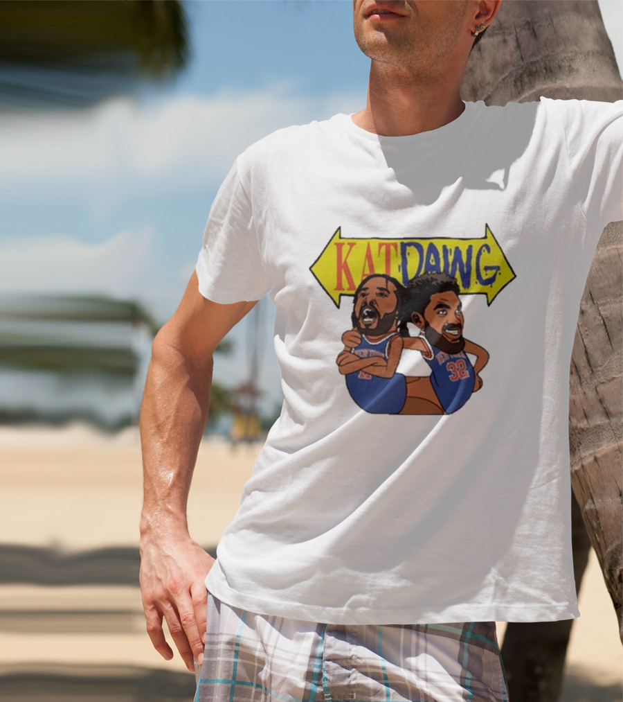 Big Knick Energy Kat Dawg Basketball Cartoon Duo T-Shirt