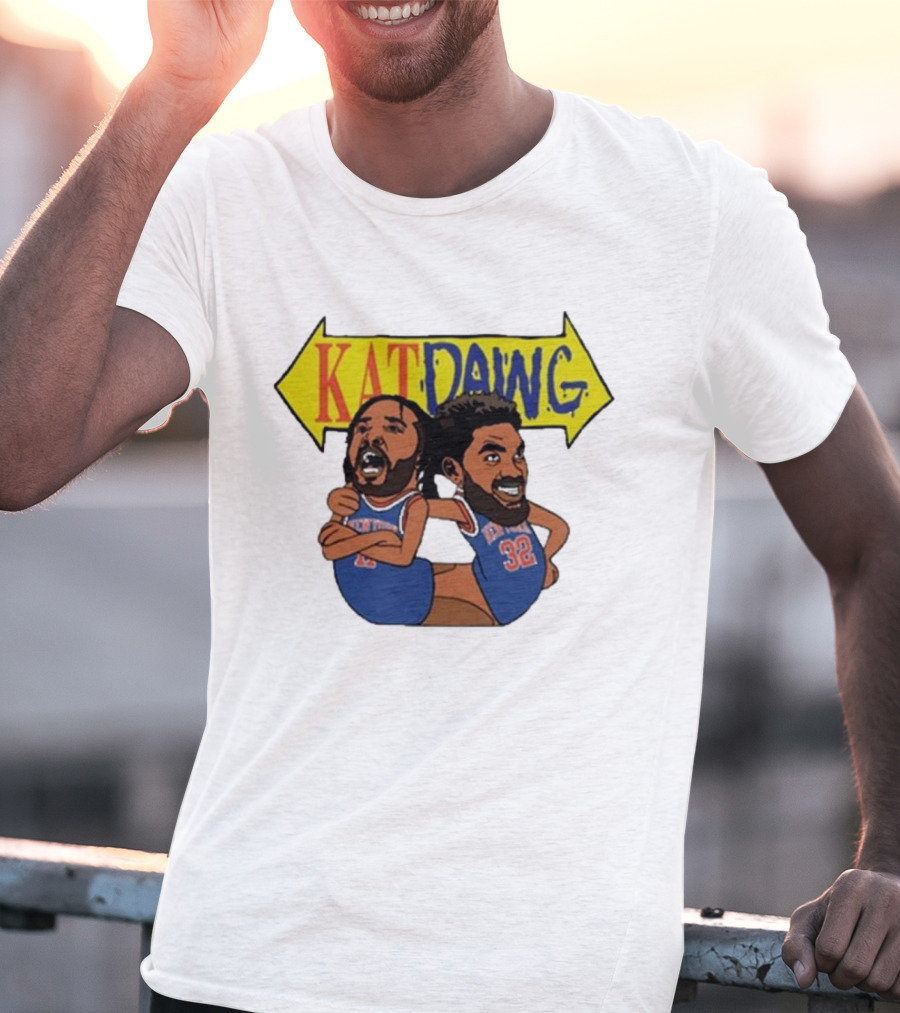 Big Knick Energy Kat Dawg Basketball Cartoon Duo T-Shirt