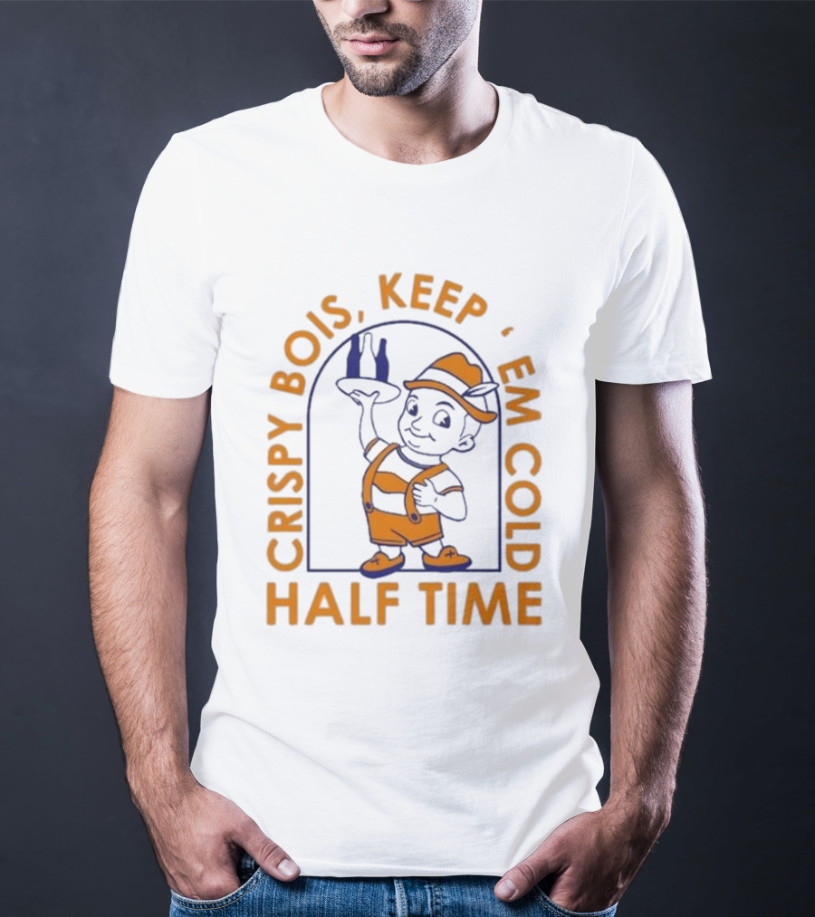 Crispy Bois Keep 'Em Cold Half Time Bartender Character T-Shirt
