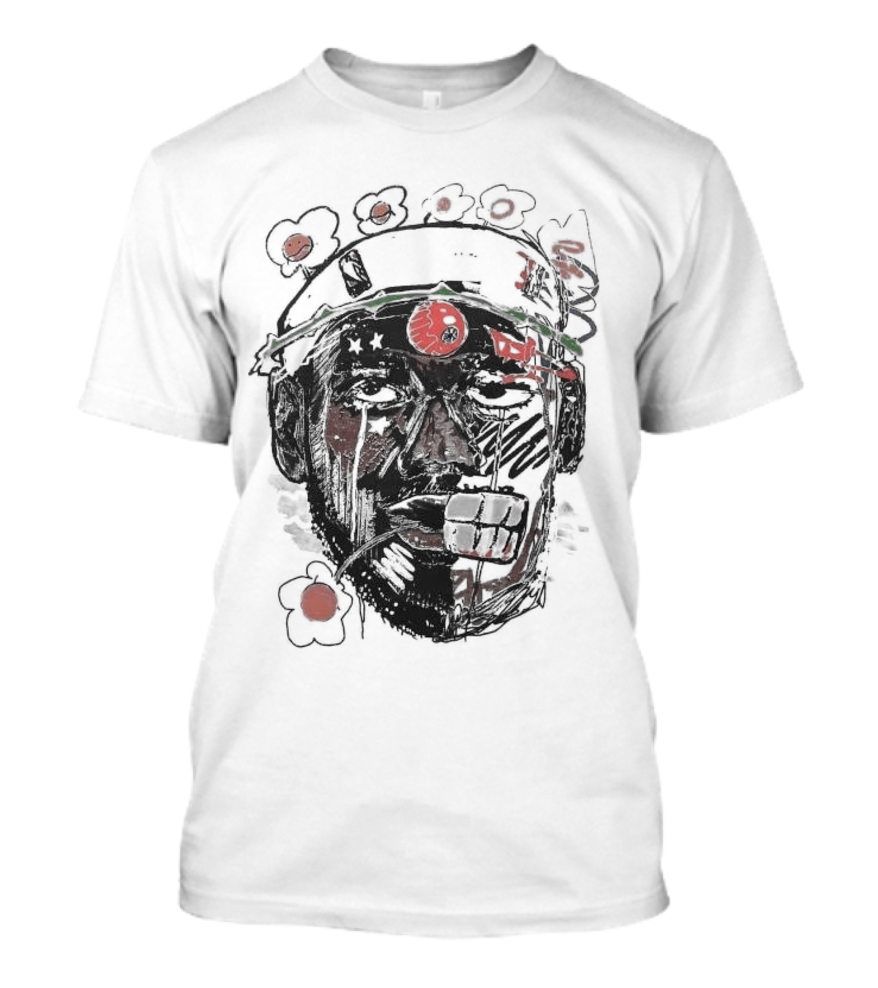Vameee Labron James Floral Artistic Face T-Shirt