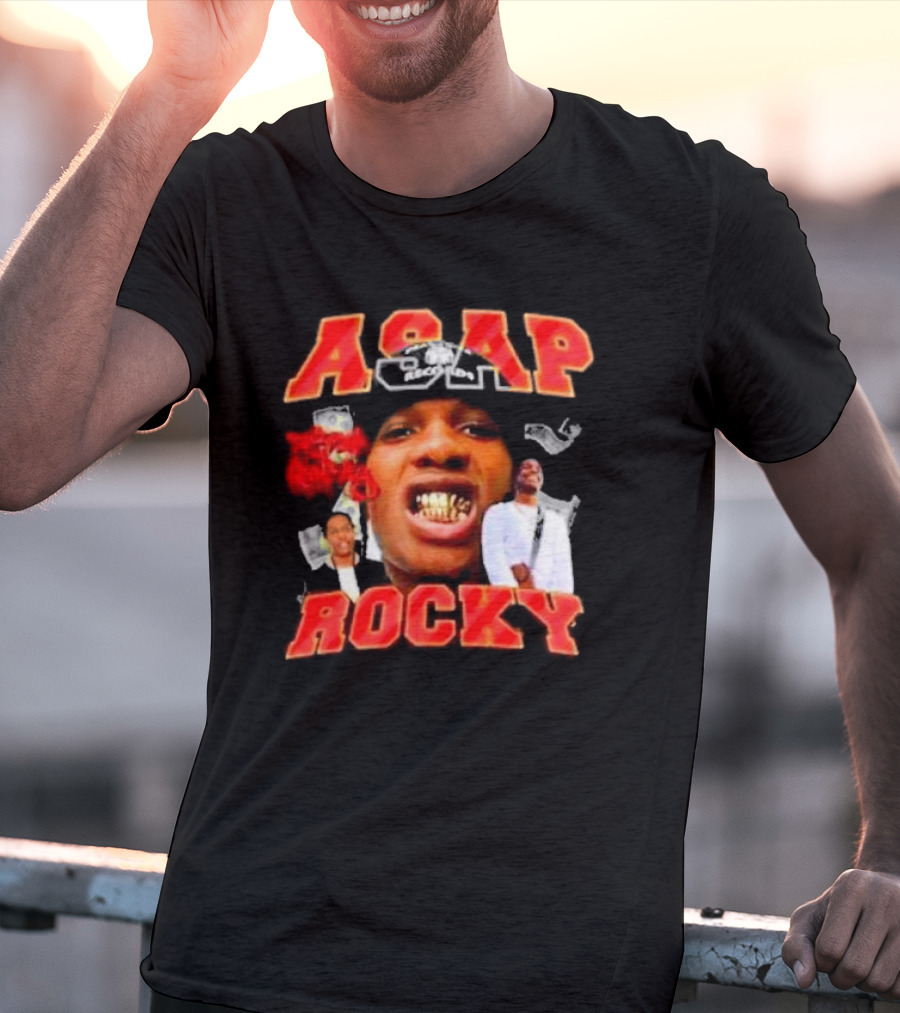 ASAP Rocky Urban Style Iconic Portrait Collage T-Shirt