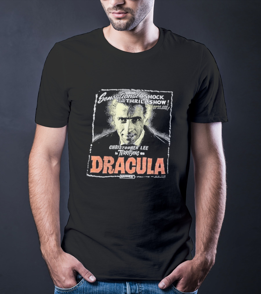 Sensational Shock And Thrill Show Christopher Lee Terrifying As Dracula Hammer T-Shirt