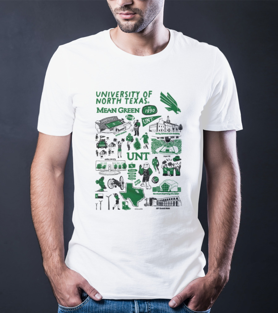 University Of North Texas Mean Green 1890 UNT Campus Montage Toddler T-Shirt
