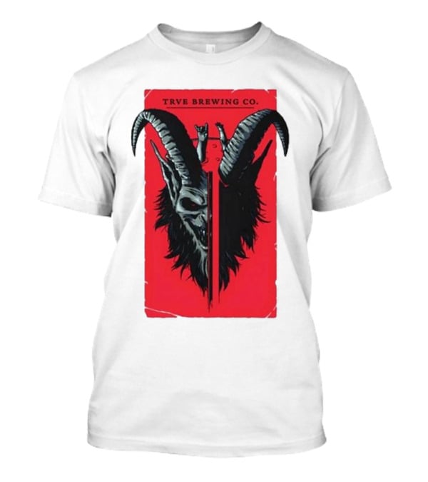 Trve Brewing Co. Krampus Red And Black Goat Skull T-Shirt