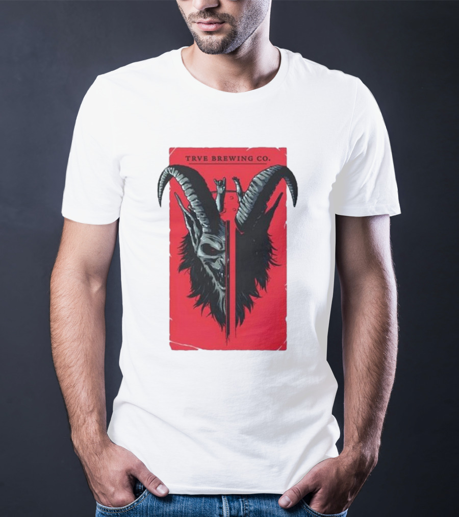 Trve Brewing Co. Krampus Red And Black Goat Skull T-Shirt