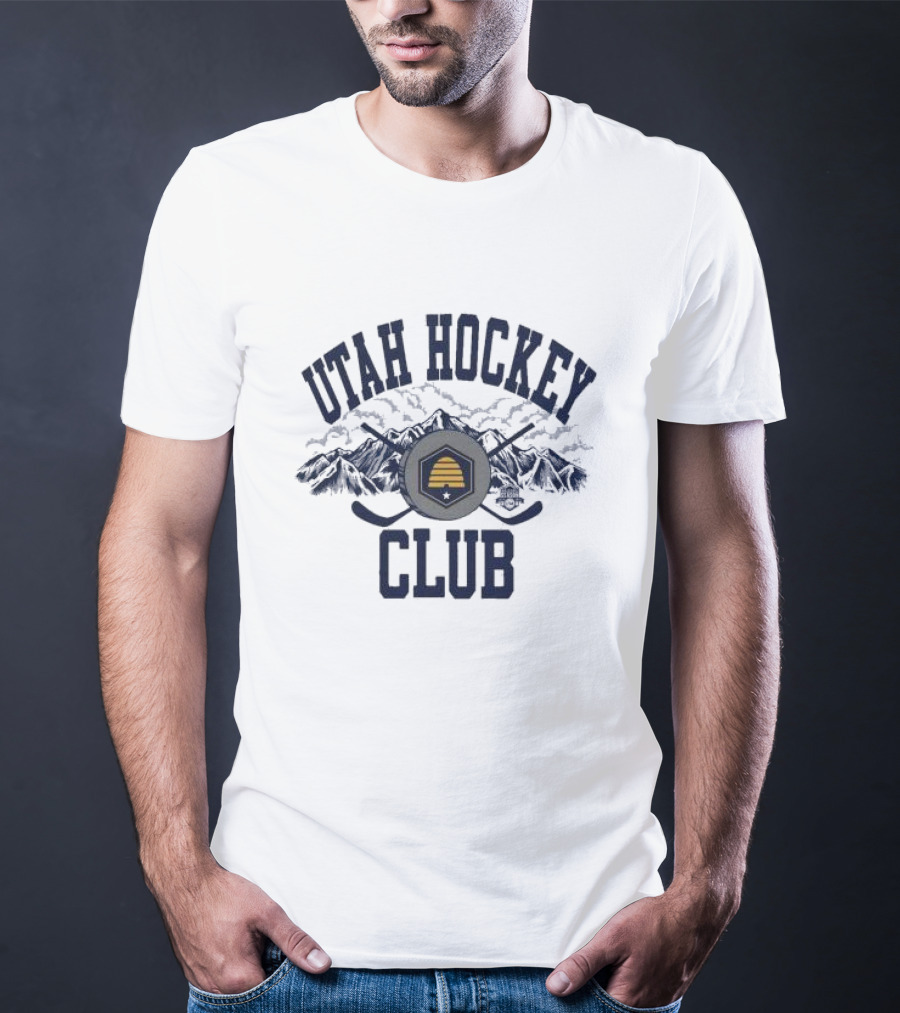 Utah Hockey Club State Flag Mountain Emblem T-Shirt