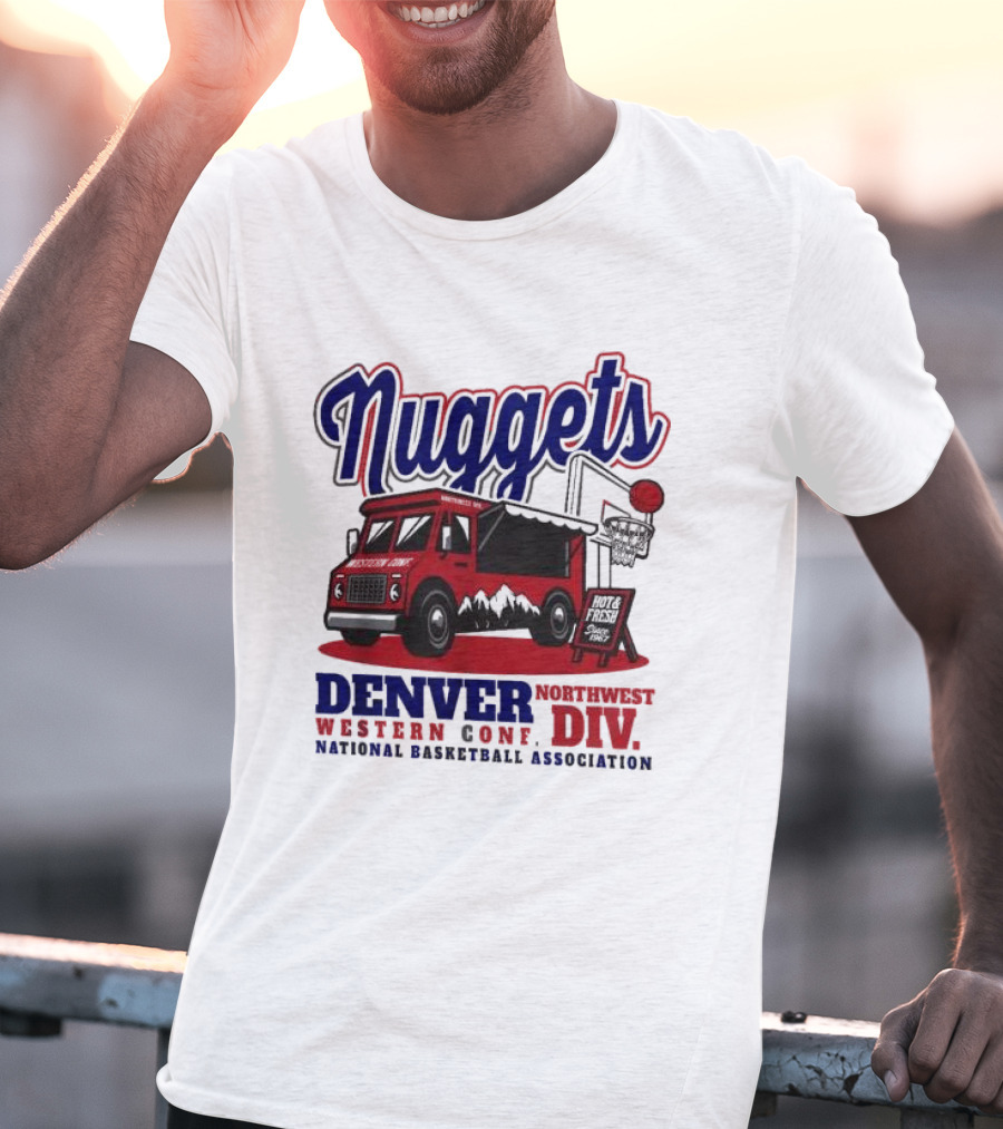 Nuggets Retro Food Truck Denver Northwest Division Western Conference National Basketball Association T-Shirt