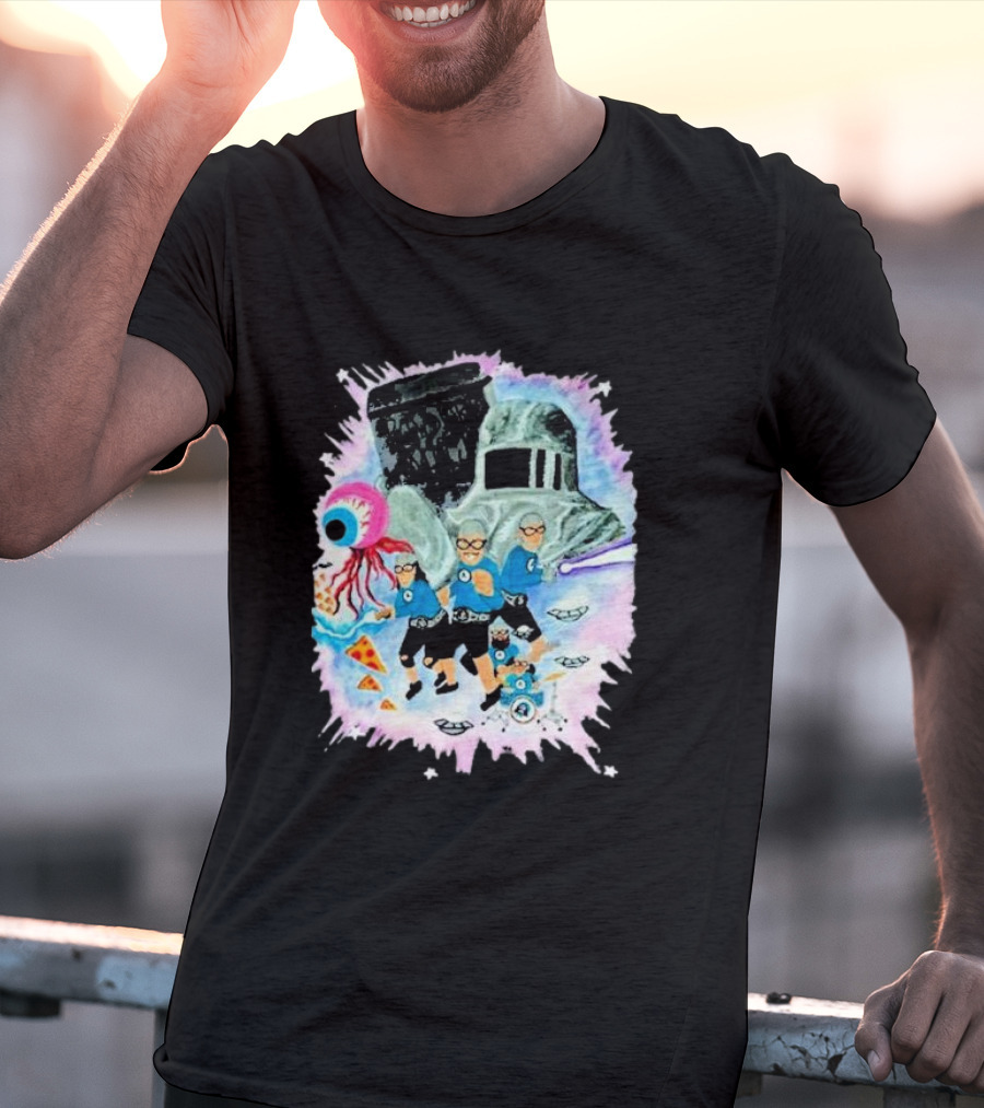 Sanguisugabogg Free Luigi Powdered Milk Pizza Eyeball Space Adventures With Aquabats Helmet And UFOs T-Shirt