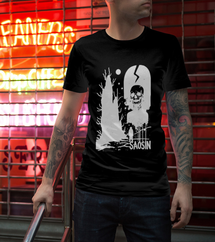 Saosin Over Skeleton Skull And Tree T-Shirt
