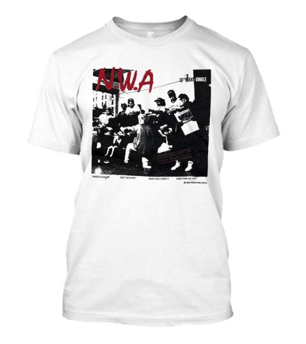 N.W.A 1988 Gangsta Gangsta Maxi-Single 12 Inch Quiet On Tha Set Compton Rap Music T-Shirt