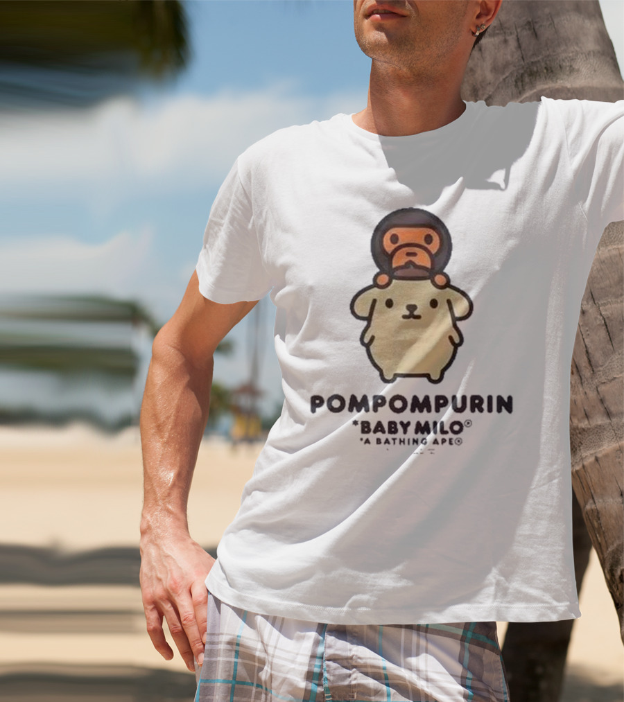 Pompompurin Baby Milo A Bathing Ape Collaboration Sanrio Ginza T-Shirt