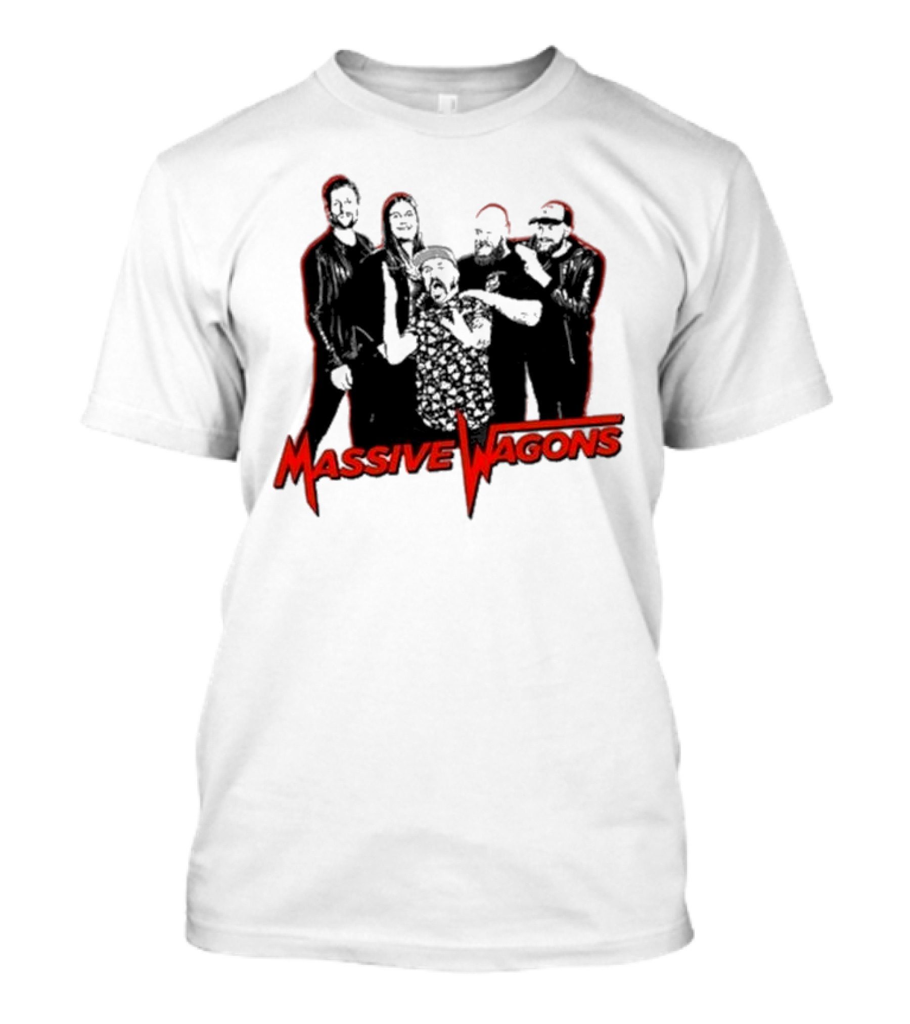 Massive Wagons Band Graphic Red And Black T-Shirt