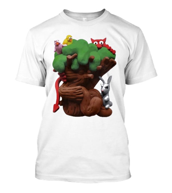 Spookywoods Tree With Animals And Cartoon Creatures T-Shirt