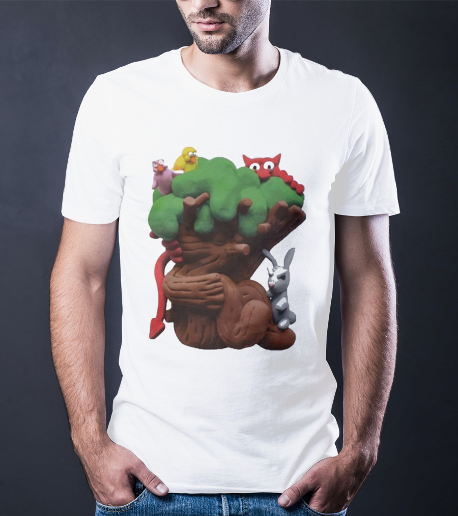 Spookywoods Tree With Animals And Cartoon Creatures T-Shirt