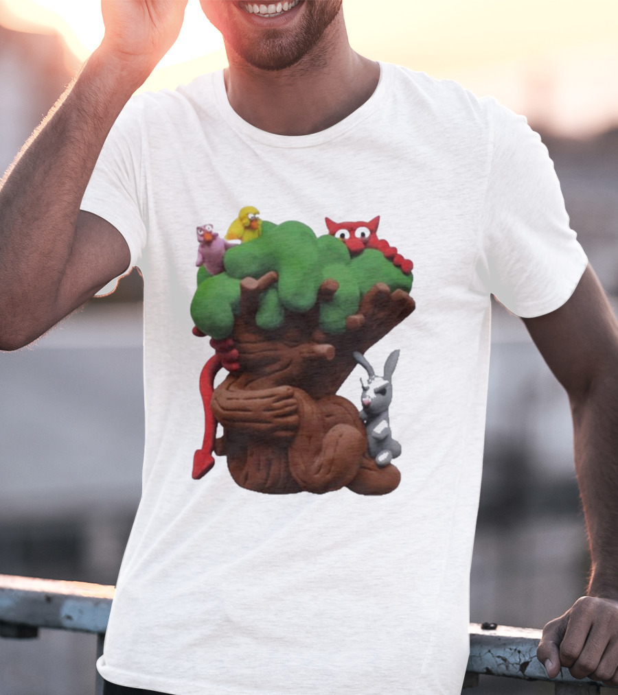 Spookywoods Tree With Animals And Cartoon Creatures T-Shirt