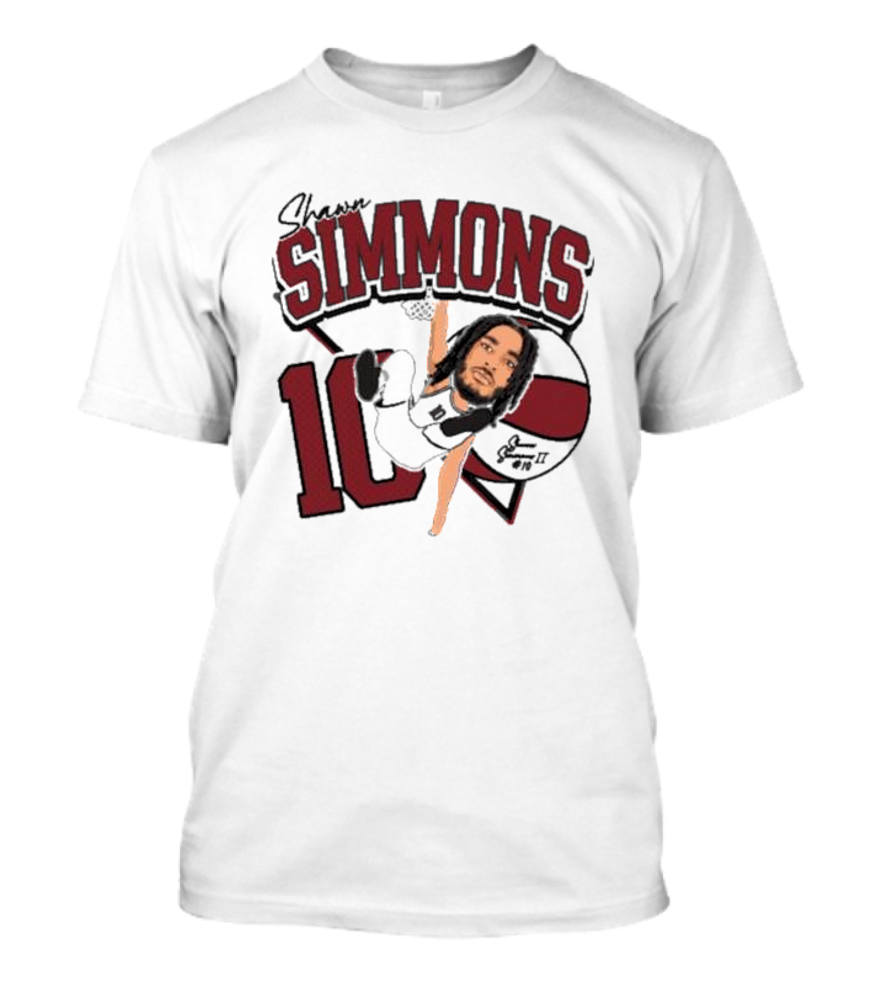 Shawn Simmons Dunking Basketball Number 10 St Joe’s Forward T-Shirt