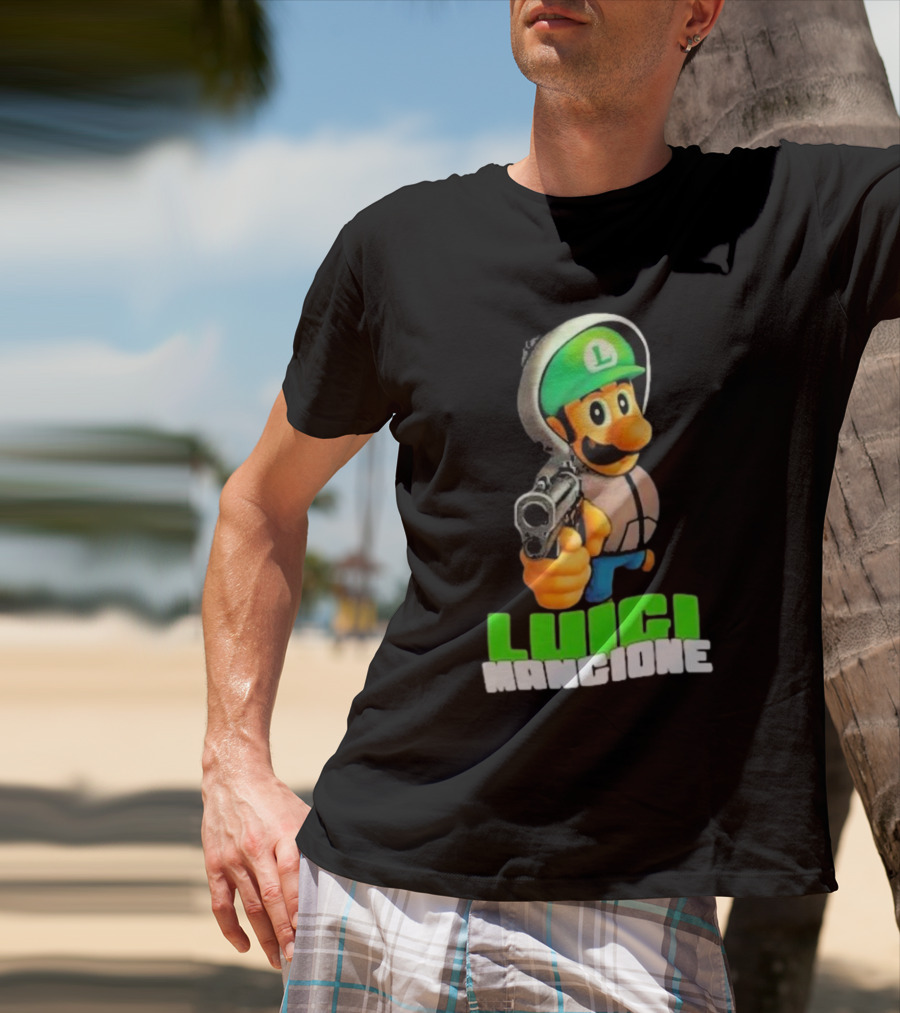 Luigi Mangione Luigi With Gun Iconic Image T-Shirt
