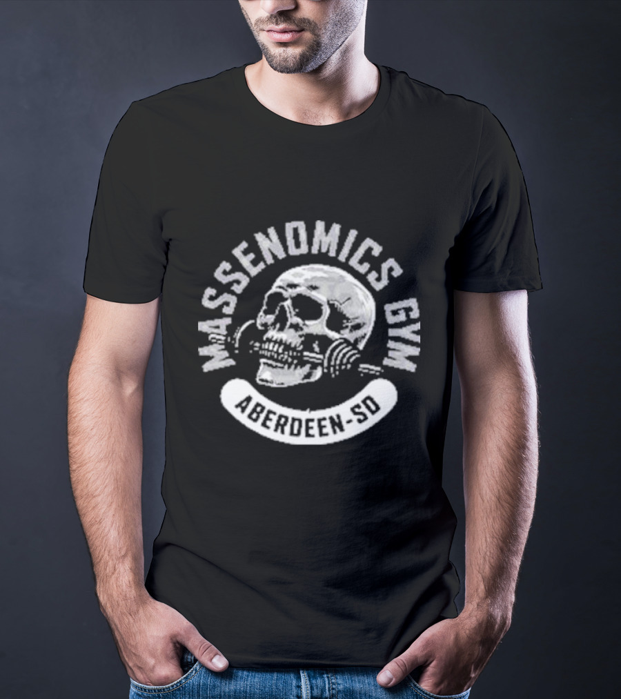 Massenomics Gym Aberdeen-So Skull With Barbell T-Shirt